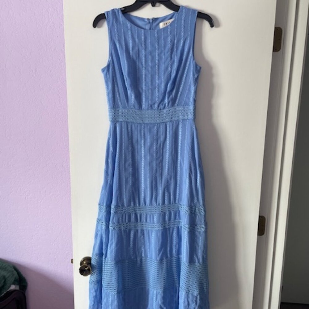 Taylor Blue Sleeveless Eyelet Dress (Size 2)